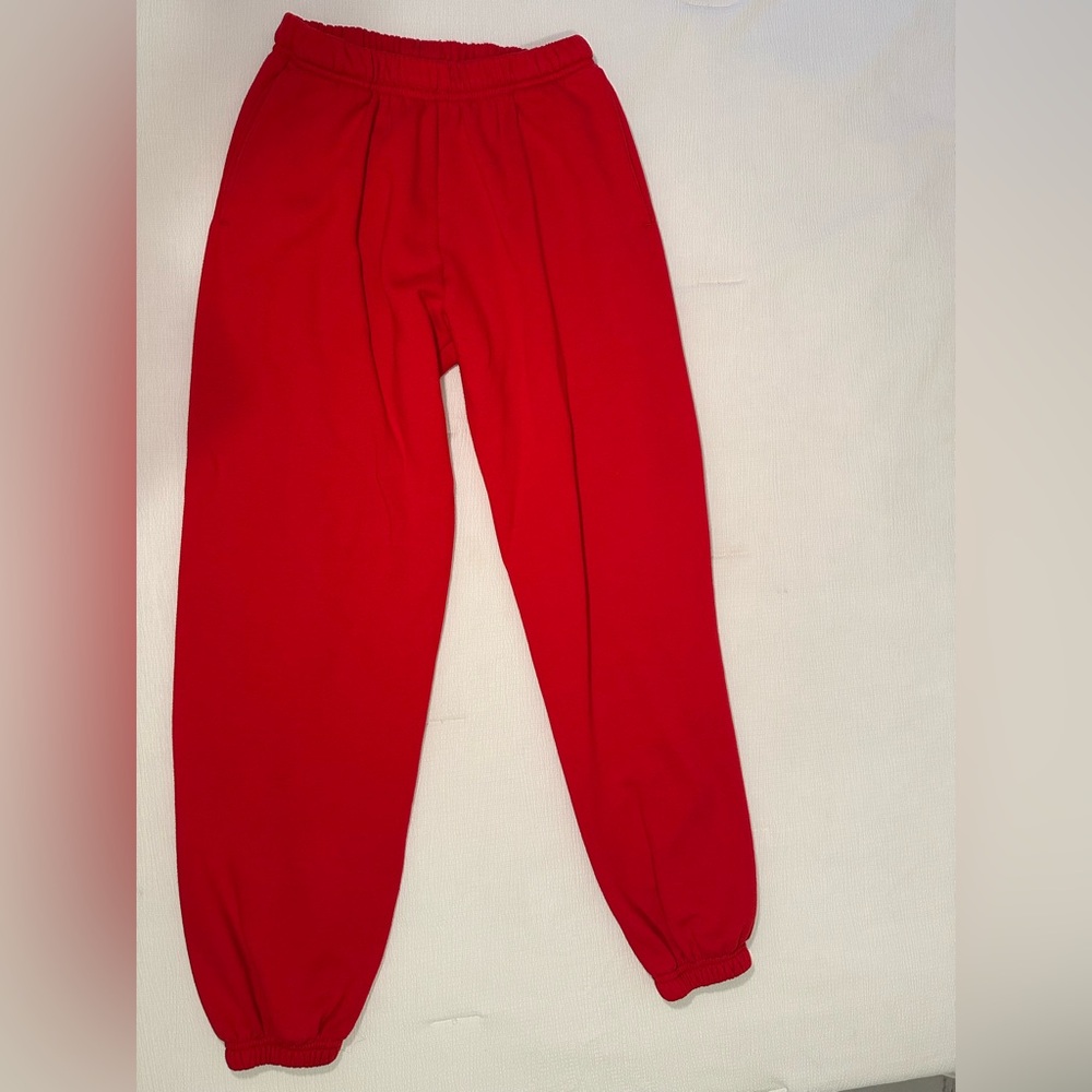 Los Angeles Apparel Red cotton joggers 
#Joggers #Sweatpants #Red #Women's